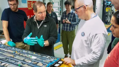 People talking about rock specimens