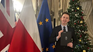 Michal Samon with his MSc dissertation award