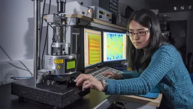 Electronics and computer science PhD student at work