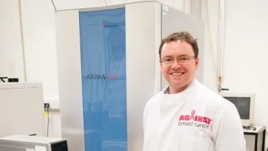 Max Crispin in the lab