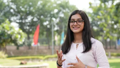 Saumya standing outside