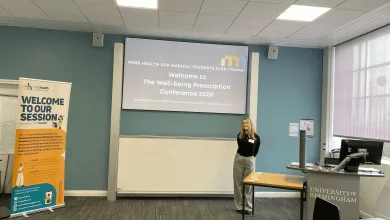 Medicine student presenting