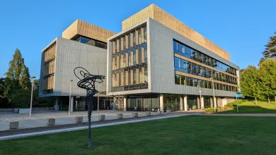 An exterior view of Southampton Business School on the University of Southampton's Boldrewood Innovation Campus.