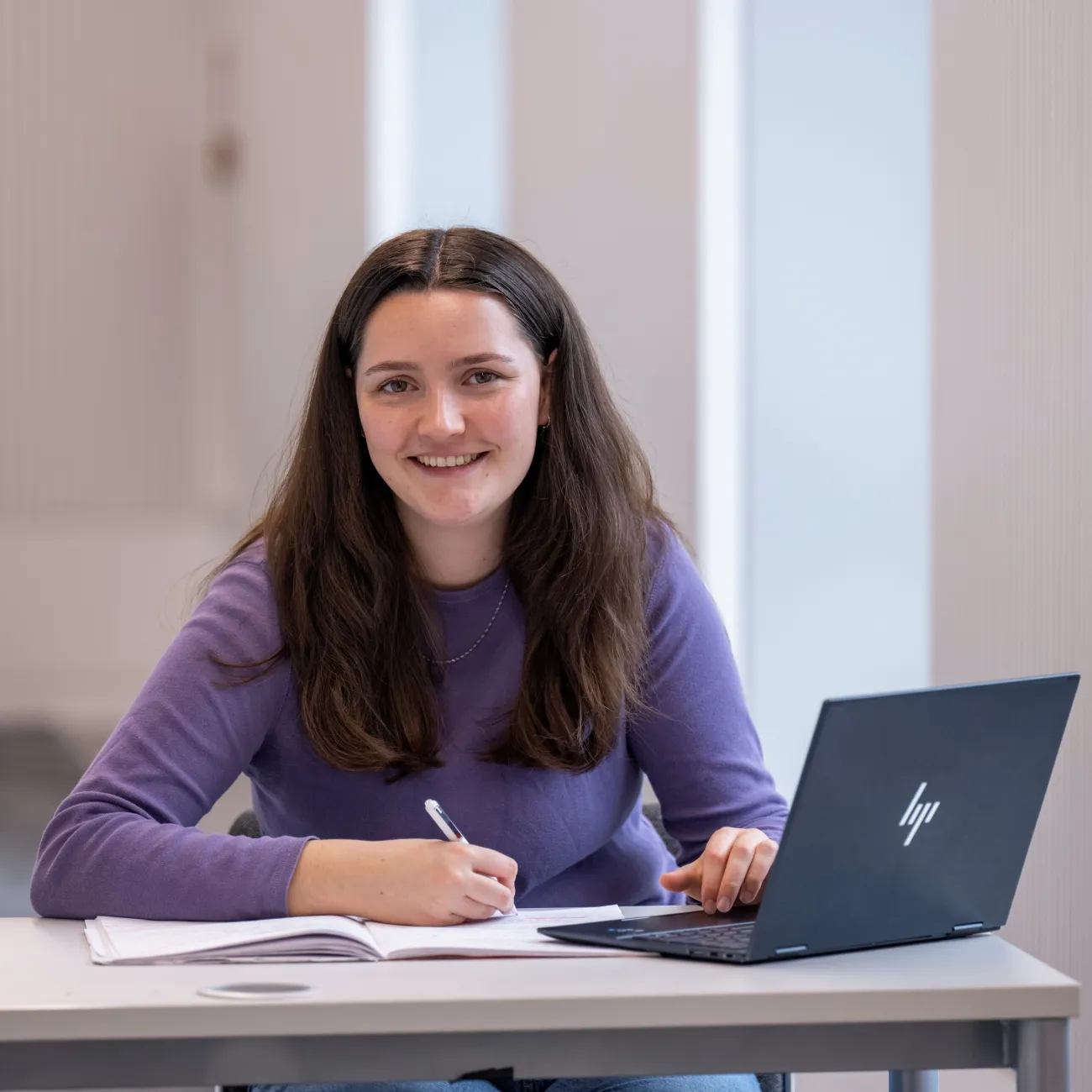 Emily Demography at table