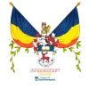 The logo for the Romanian Society at University of Southampton. Features a crest in the middle with the Romanian flag on either side.